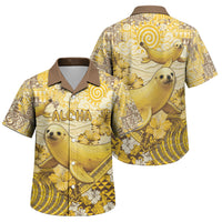 Hawaii Banana Seal Family Matching Puletasi and Hawaiian Shirt Ilio Holo I Ka Uaua Aloha