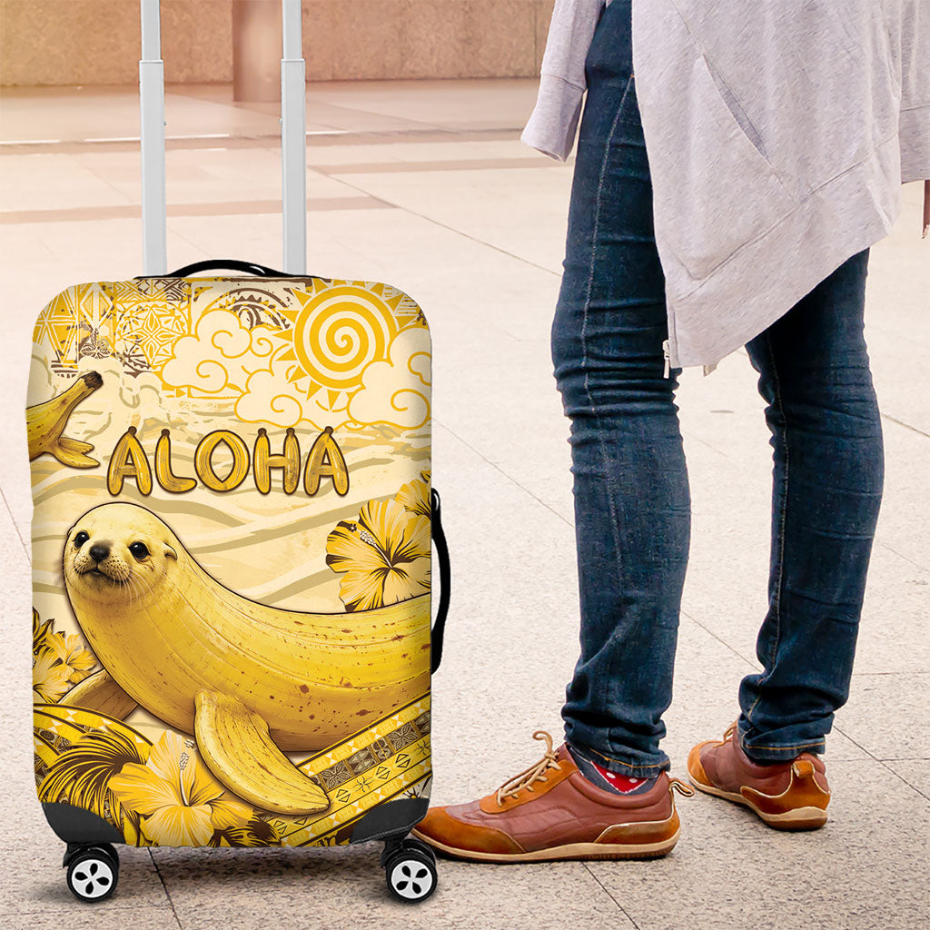 Hawaii Banana Seal Luggage Cover Ilio Holo I Ka Uaua Aloha DT05 Yellow - Polynesian Pride