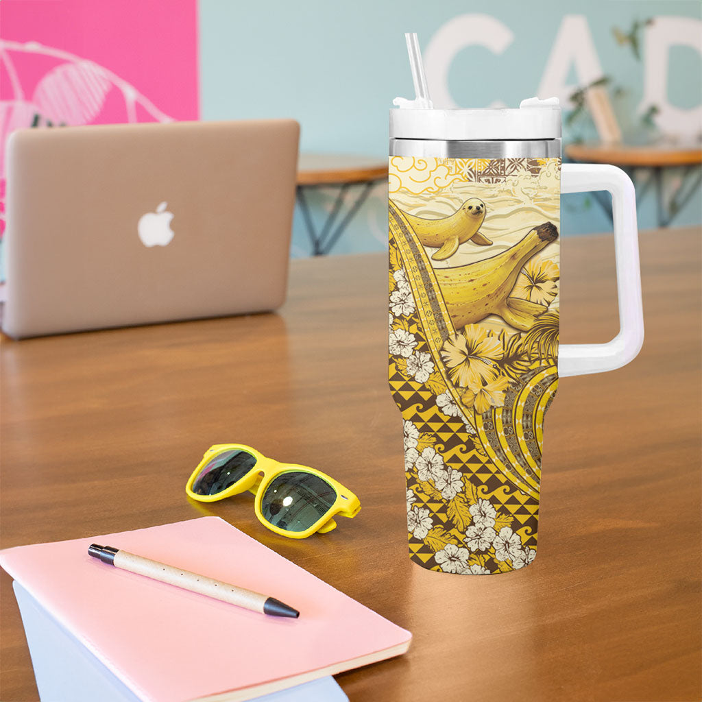 Hawaii Banana Seal Tumbler With Handle Ilio Holo I Ka Uaua Aloha