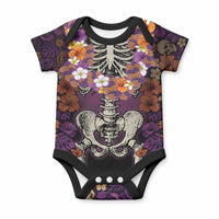 Hawaii Halloween Baby Onesie Skeleton Bones Flower Lei Tropical Floral