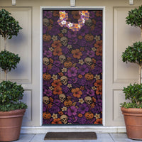 Hawaii Halloween Door Cover Skeleton Bones Flower Lei Tropical Floral