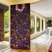 Hawaii Halloween Door Cover Skeleton Bones Flower Lei Tropical Floral