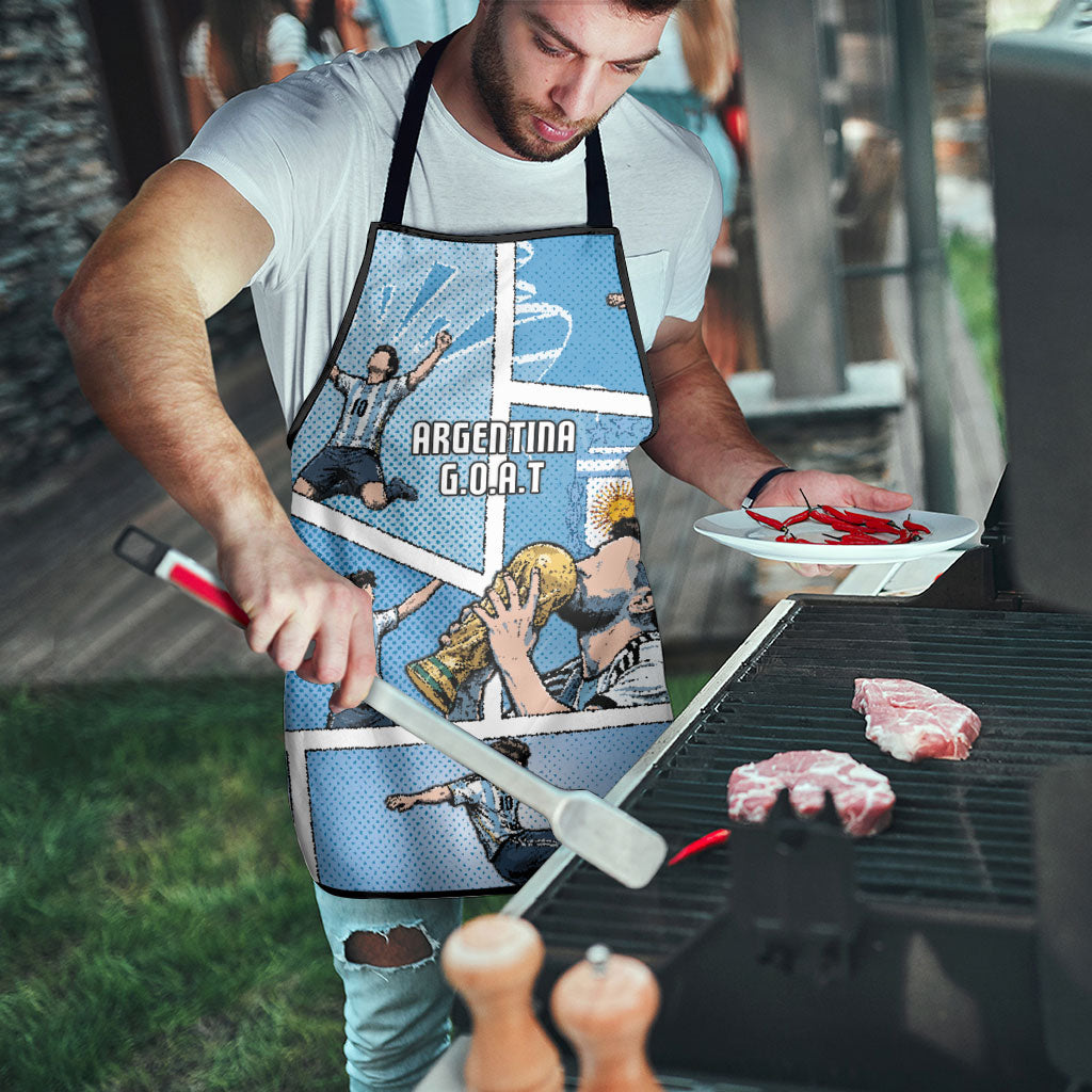 Argentina Football Apron Goat Comic Style Sun Of May