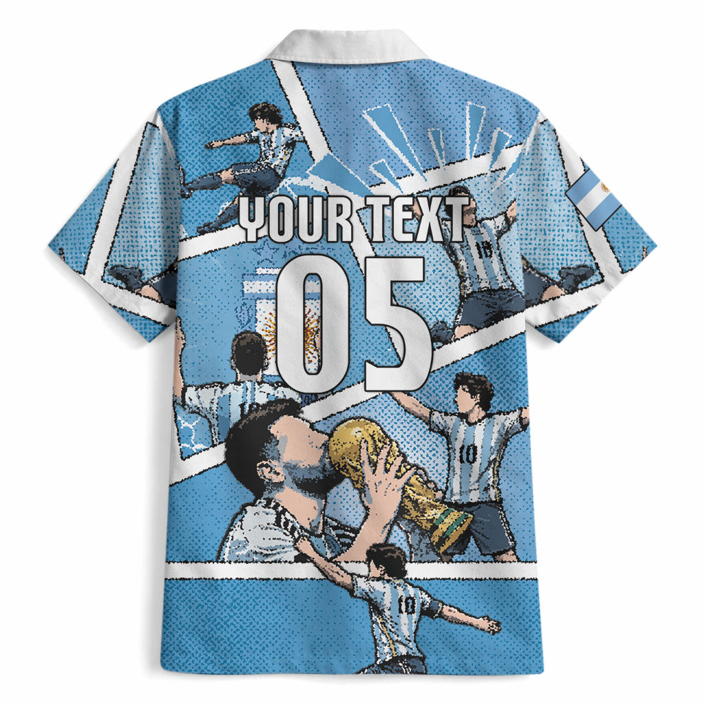 Custom Argentina Football Hawaiian Shirt Goat Comic Style Sun Of May DT05 - Polynesian Pride