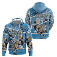 Custom Argentina Football Hoodie Goat Comic Style Sun Of May