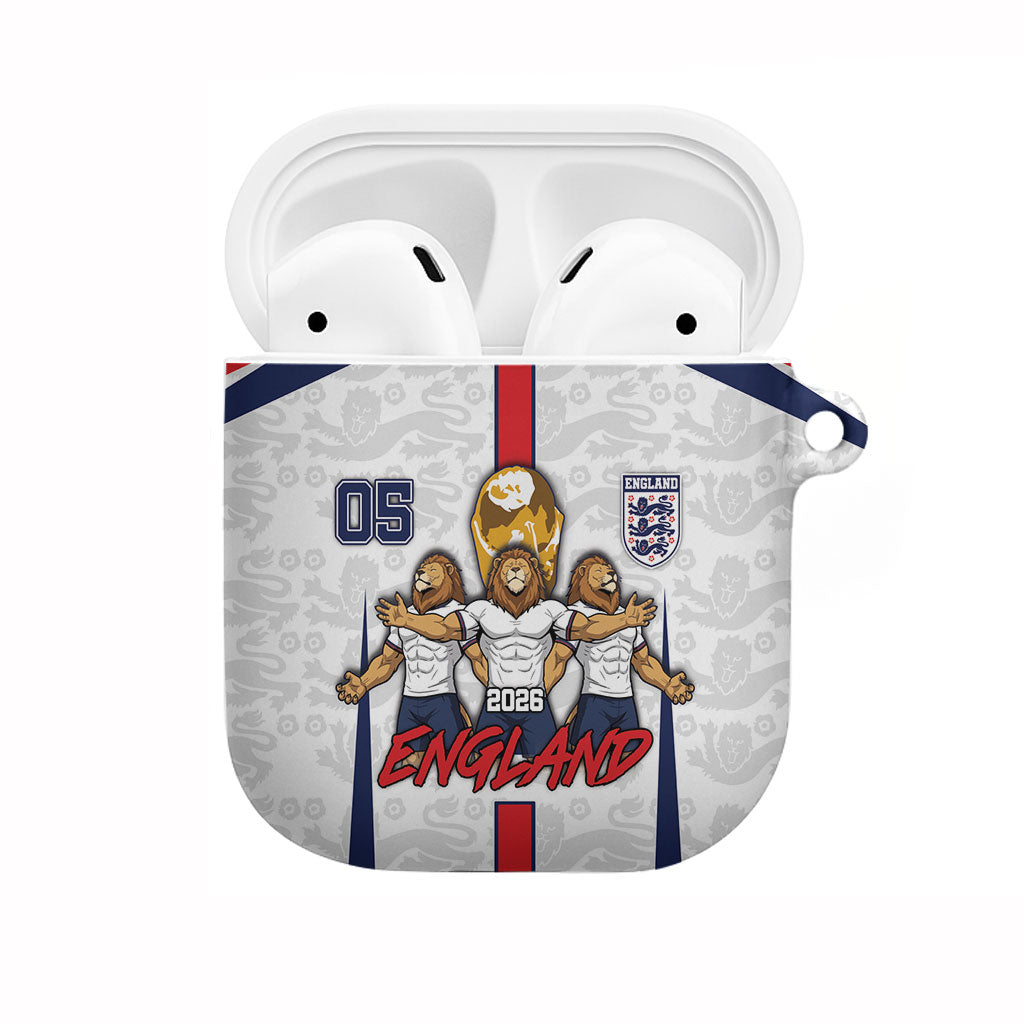 Custom England Football AirPods Case Three Lions Trophy St George Cross