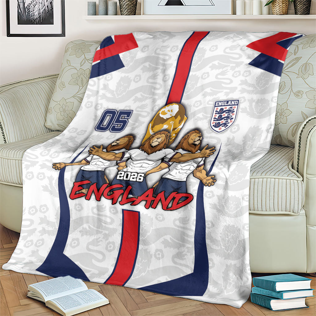 Custom England Football Blanket Three Lions Trophy St George Cross