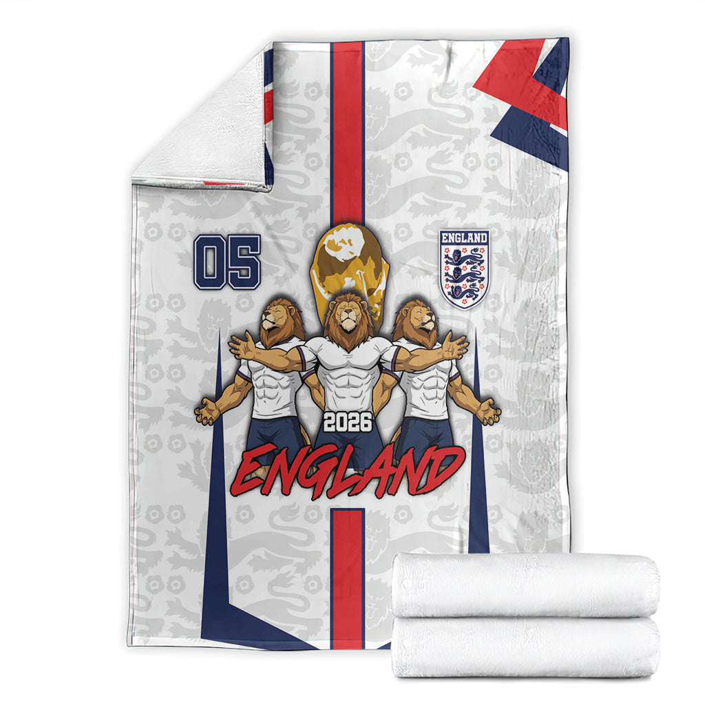 Custom England Football Blanket Three Lions Trophy St George Cross