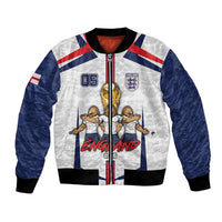 Custom England Football Bomber Jacket Three Lions Trophy St George Cross