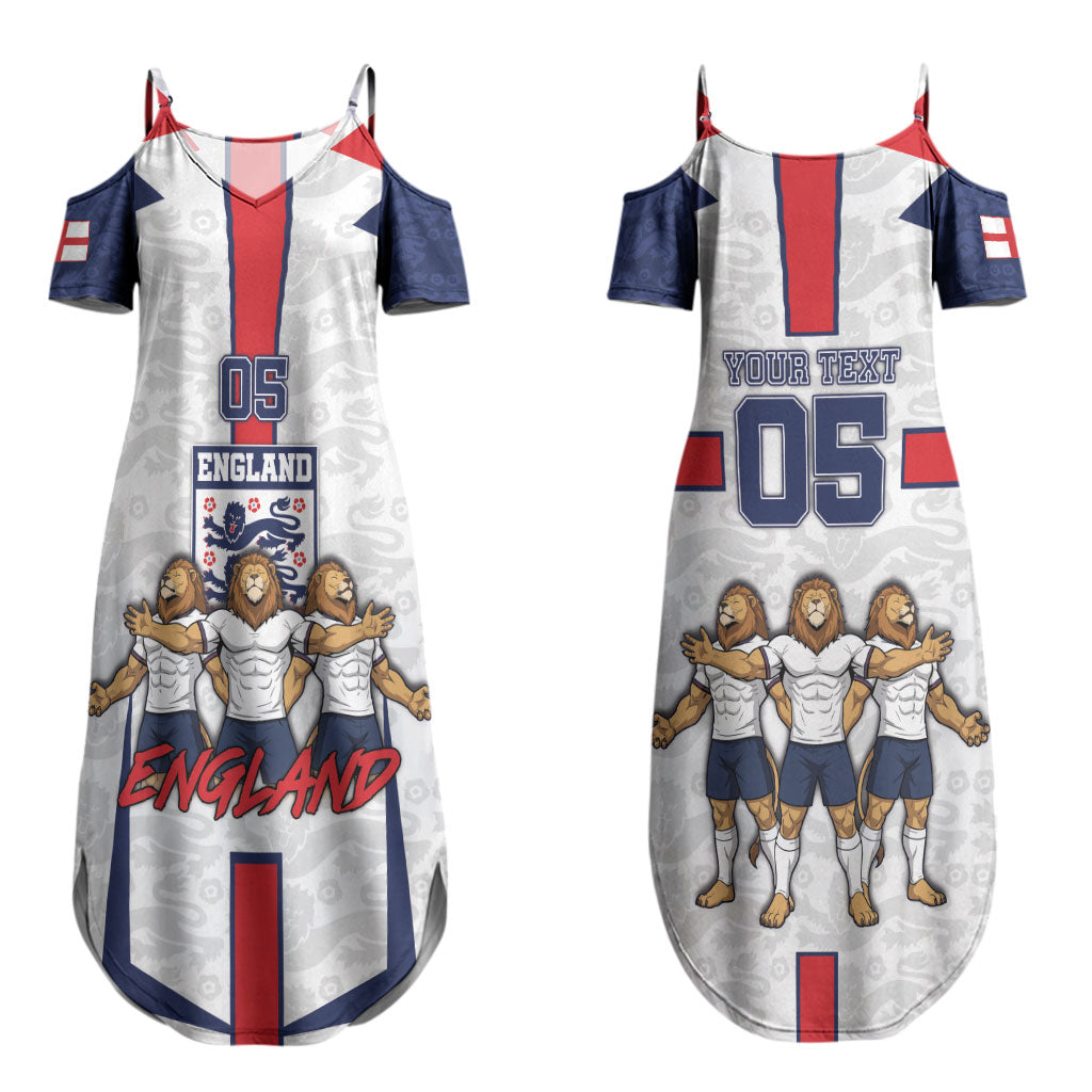 Custom England Football Couples Matching Summer Maxi Dress and Hawaiian Shirt Three Lions Trophy St George Cross