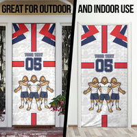 Custom England Football Door Cover Three Lions Trophy St George Cross DT05 - Polynesian Pride