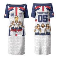 Custom England Football Family Matching Puletasi and Hawaiian Shirt Three Lions Trophy St George Cross