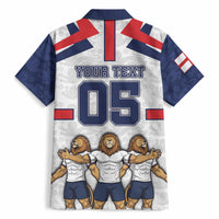 Custom England Football Hawaiian Shirt Three Lions Trophy St George Cross