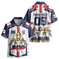 Custom England Football Kid Hawaiian Shirt Three Lions Trophy St George Cross