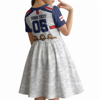 Custom England Football Kid Short Sleeve Dress Three Lions Trophy St George Cross