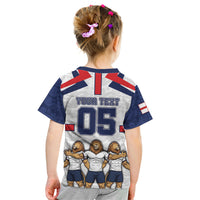 Custom England Football Kid T Shirt Three Lions Trophy St George Cross DT05 - Polynesian Pride