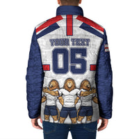 Custom England Football Padded Jacket Three Lions Trophy St George Cross
