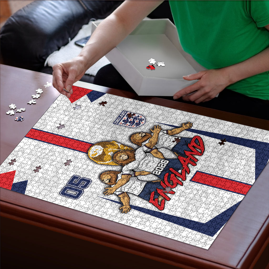 Custom England Football Puzzle Three Lions Trophy St George Cross