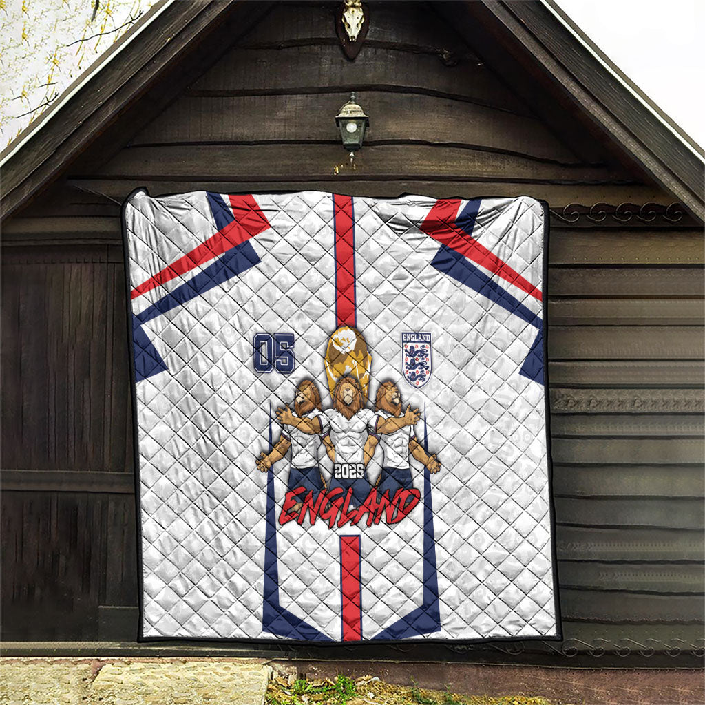 Custom England Football Quilt Three Lions Trophy St George Cross