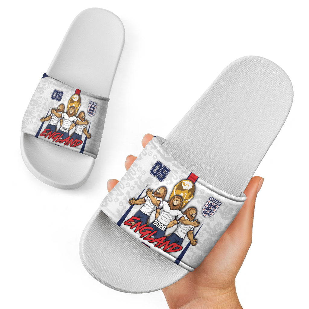 Custom England Football Slide Sandals Three Lions Trophy St George Cross