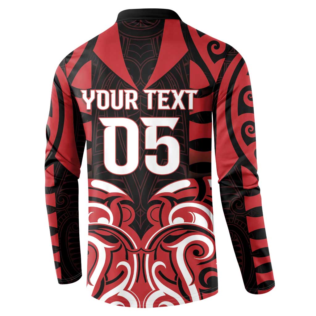 Custom Aotearoa Ngapuhi Button Sweatshirt Maori Pattern New Zealand - Polynesian Pride