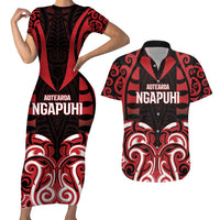 Custom Aotearoa Ngapuhi Couples Matching Short Sleeve Bodycon Dress and Hawaiian Shirt Maori Pattern New Zealand - Polynesian Pride