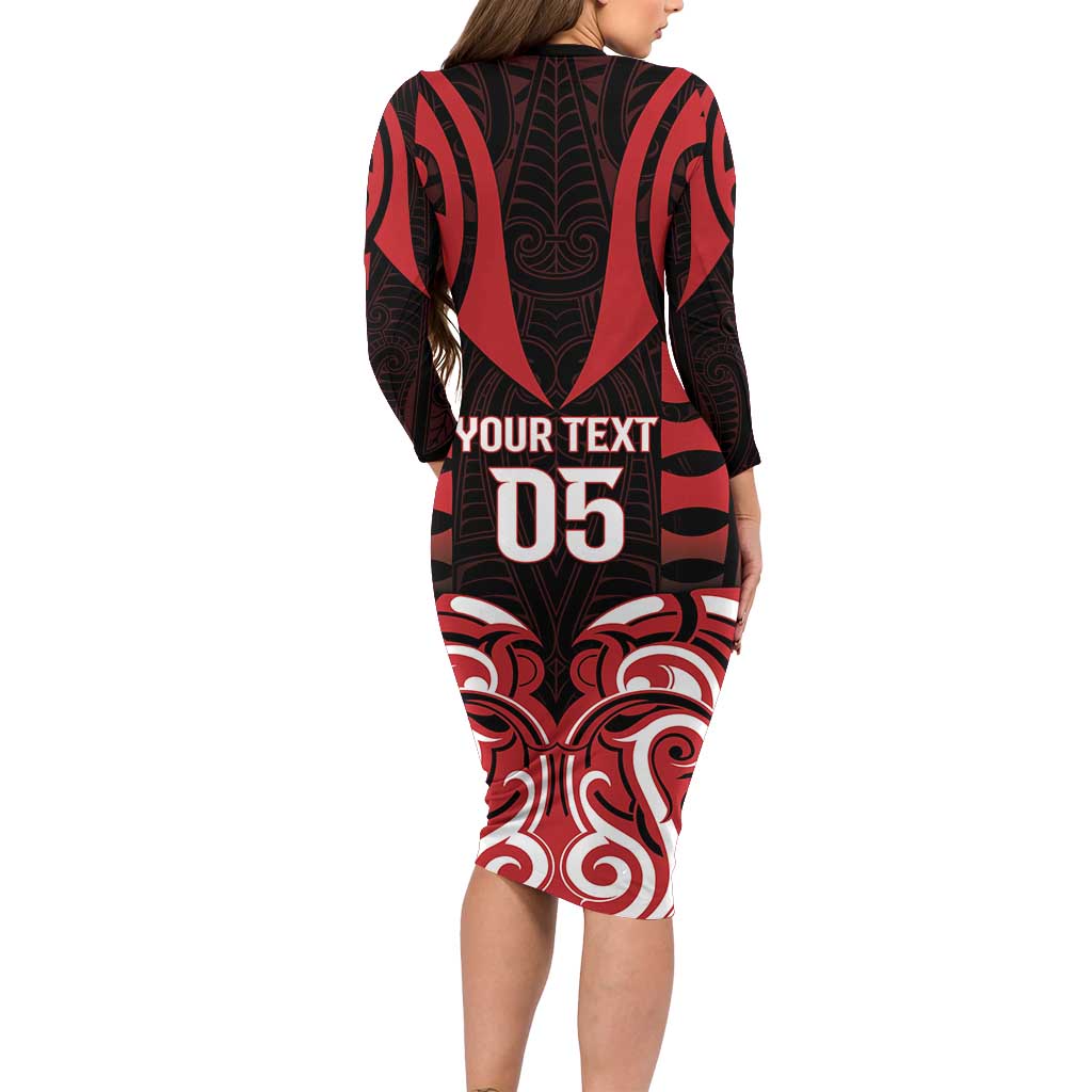 Custom Aotearoa Ngapuhi Family Matching Long Sleeve Bodycon Dress and Hawaiian Shirt Maori Pattern New Zealand - Polynesian Pride