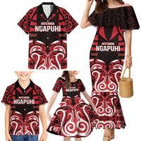 Custom Aotearoa Ngapuhi Family Matching Mermaid Dress and Hawaiian Shirt Maori Pattern New Zealand - Polynesian Pride