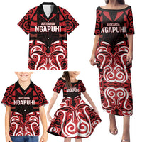 Custom Aotearoa Ngapuhi Family Matching Puletasi and Hawaiian Shirt Maori Pattern New Zealand - Polynesian Pride