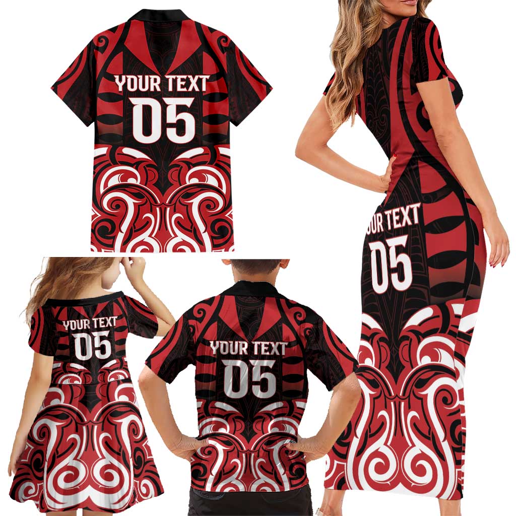 Custom Aotearoa Ngapuhi Family Matching Short Sleeve Bodycon Dress and Hawaiian Shirt Maori Pattern New Zealand - Polynesian Pride