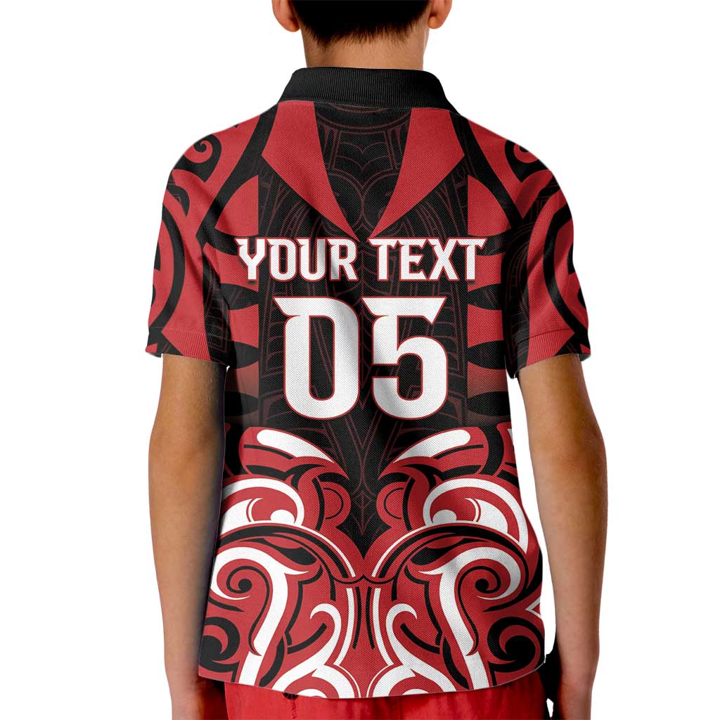 Custom Aotearoa Ngapuhi Kid Polo Shirt Maori Pattern New Zealand - Polynesian Pride