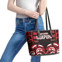 Aotearoa Ngapuhi Leather Tote Bag Maori Pattern New Zealand - Polynesian Pride