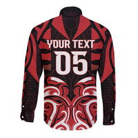 Custom Aotearoa Ngapuhi Long Sleeve Button Shirt Maori Pattern New Zealand - Polynesian Pride