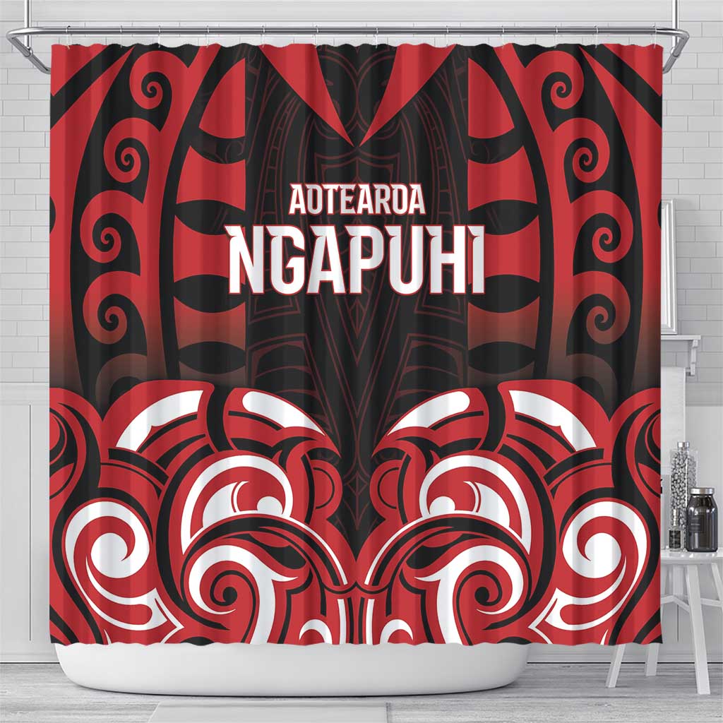 Aotearoa Ngapuhi Shower Curtain Maori Pattern New Zealand - Polynesian Pride