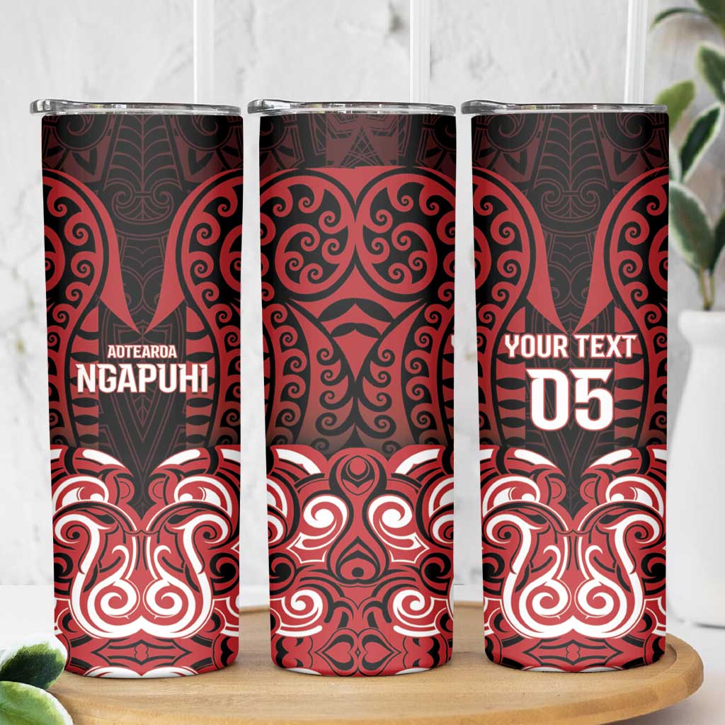 Custom Aotearoa Ngapuhi Skinny Tumbler Maori Pattern New Zealand - Polynesian Pride