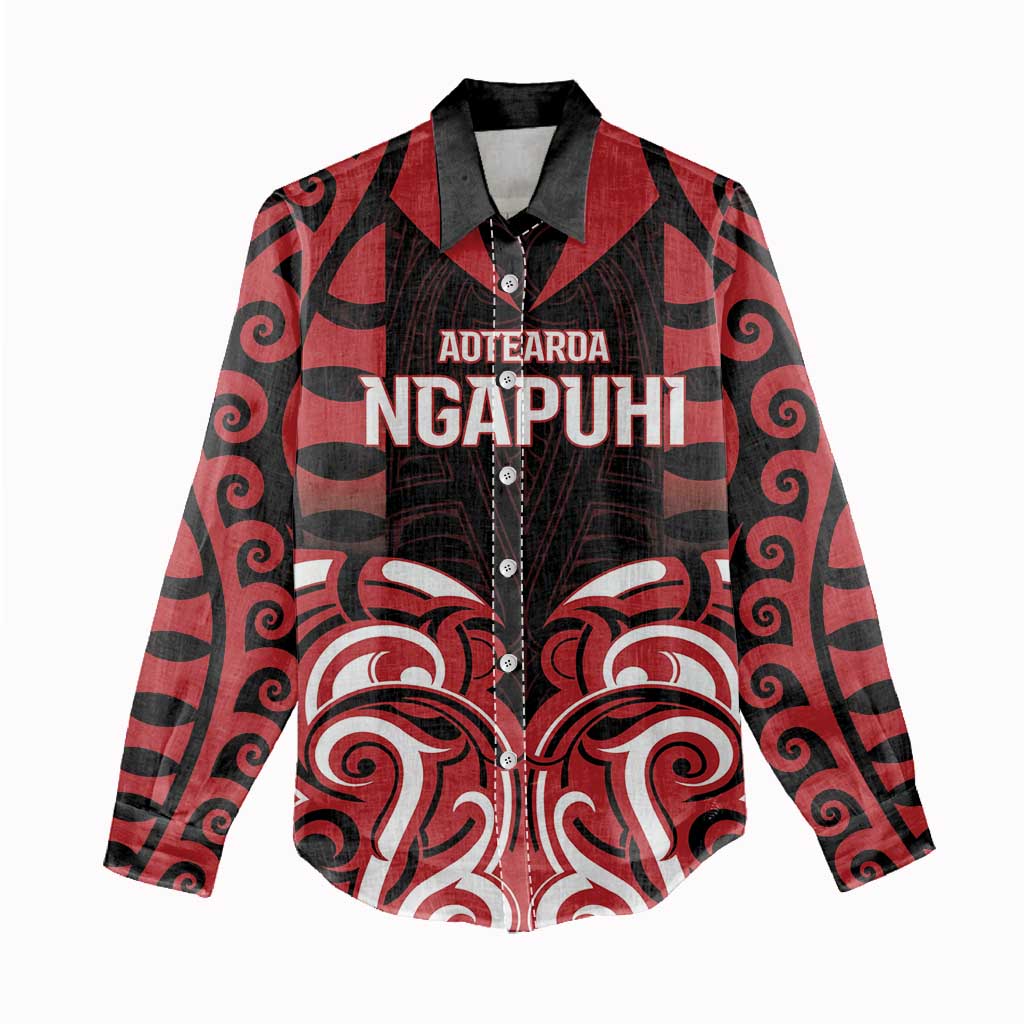 Custom Aotearoa Ngapuhi Women Casual Shirt Maori Pattern New Zealand - Polynesian Pride