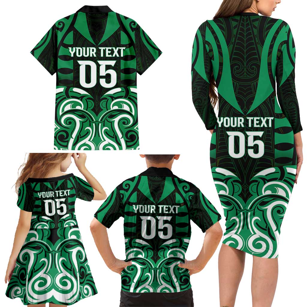 Custom Aotearoa Ngai Tahu Family Matching Long Sleeve Bodycon Dress and Hawaiian Shirt Maori Pattern New Zealand - Polynesian Pride