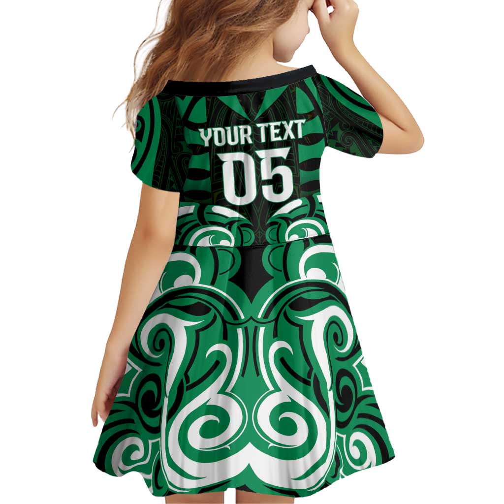 Custom Aotearoa Ngai Tahu Family Matching Off Shoulder Short Dress and Hawaiian Shirt Maori Pattern New Zealand - Polynesian Pride