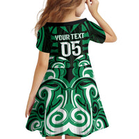 Custom Aotearoa Ngai Tahu Family Matching Off Shoulder Short Dress and Hawaiian Shirt Maori Pattern New Zealand - Polynesian Pride