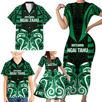 Custom Aotearoa Ngai Tahu Family Matching Short Sleeve Bodycon Dress and Hawaiian Shirt Maori Pattern New Zealand - Polynesian Pride