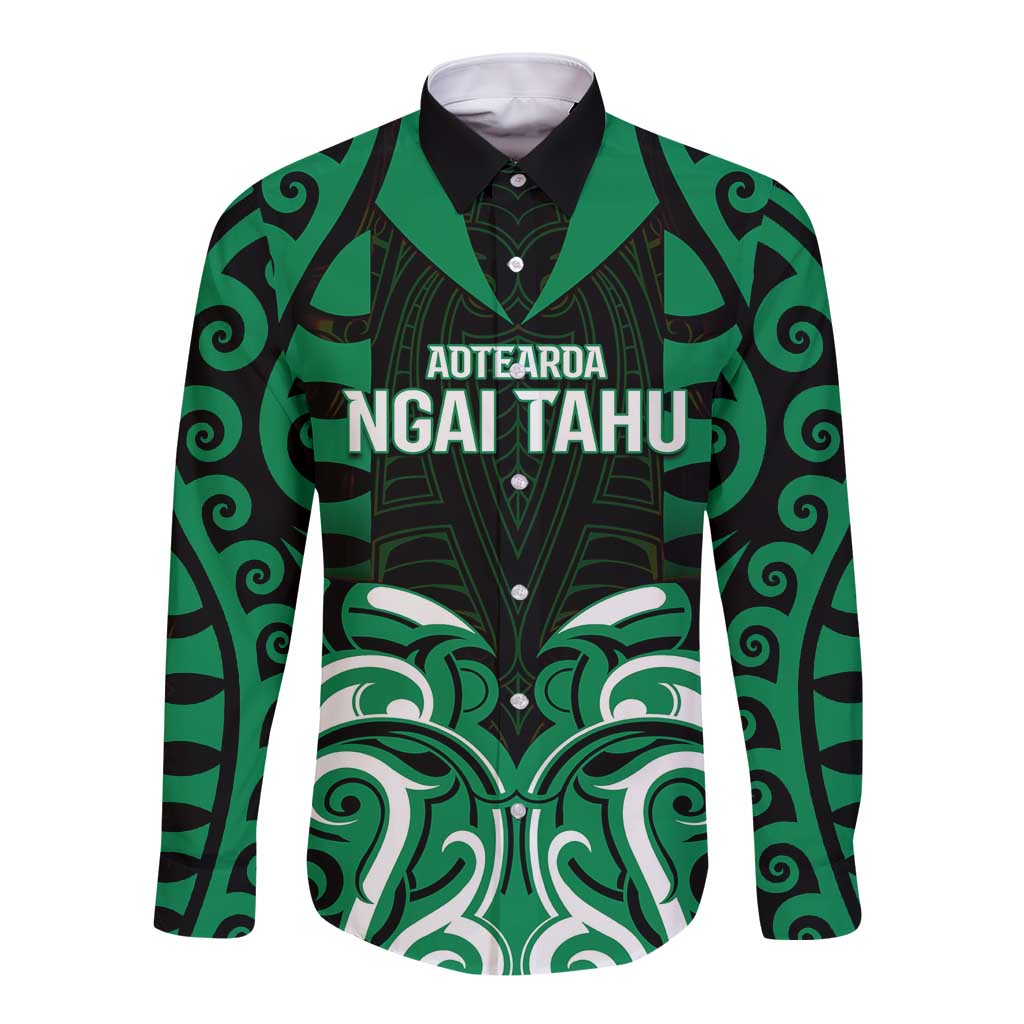 Custom Aotearoa Ngai Tahu Long Sleeve Button Shirt Maori Pattern New Zealand - Polynesian Pride