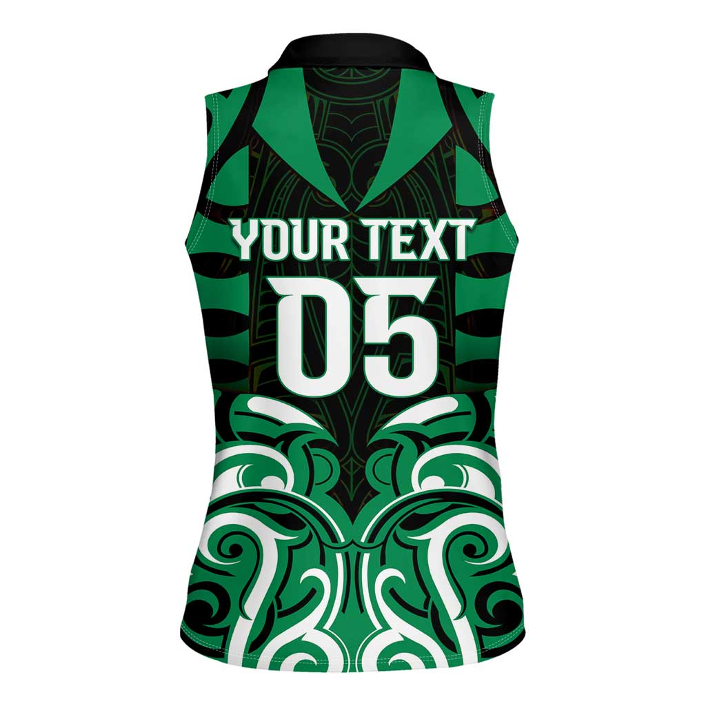 Custom Aotearoa Ngai Tahu Women Sleeveless Polo Shirt Maori Pattern New Zealand - Polynesian Pride
