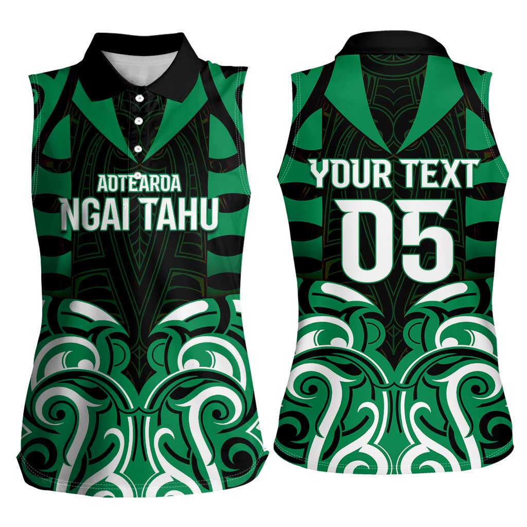 Custom Aotearoa Ngai Tahu Women Sleeveless Polo Shirt Maori Pattern New Zealand - Polynesian Pride