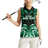 Custom Aotearoa Ngai Tahu Women Sleeveless Polo Shirt Maori Pattern New Zealand - Polynesian Pride