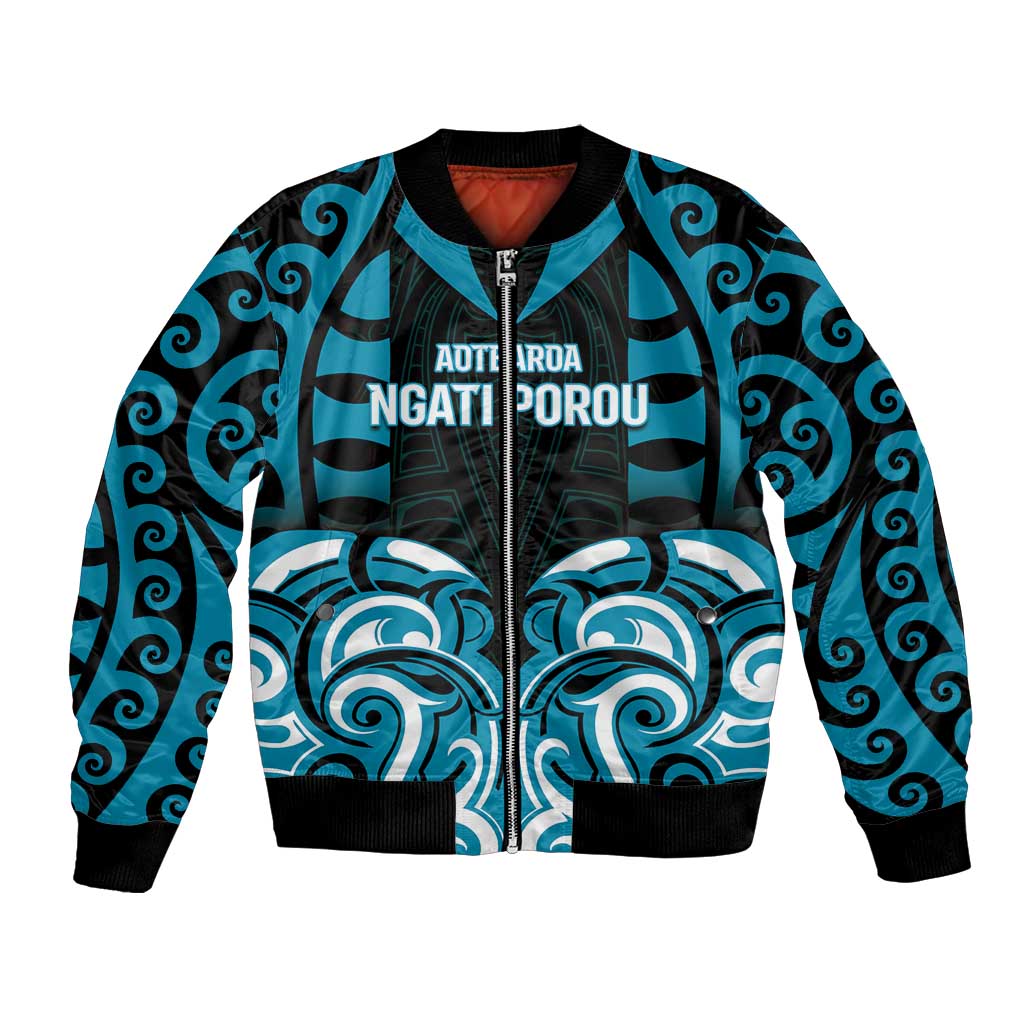 Custom Aotearoa Ngati Porou Bomber Jacket Maori Pattern New Zealand - Polynesian Pride