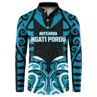 Custom Aotearoa Ngati Porou Button Sweatshirt Maori Pattern New Zealand - Polynesian Pride