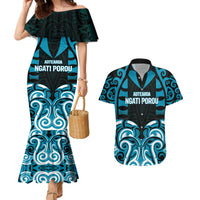 Custom Aotearoa Ngati Porou Couples Matching Mermaid Dress and Hawaiian Shirt Maori Pattern New Zealand - Polynesian Pride
