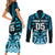 Custom Aotearoa Ngati Porou Couples Matching Short Sleeve Bodycon Dress and Long Sleeve Button Shirt Maori Pattern New Zealand - Polynesian Pride