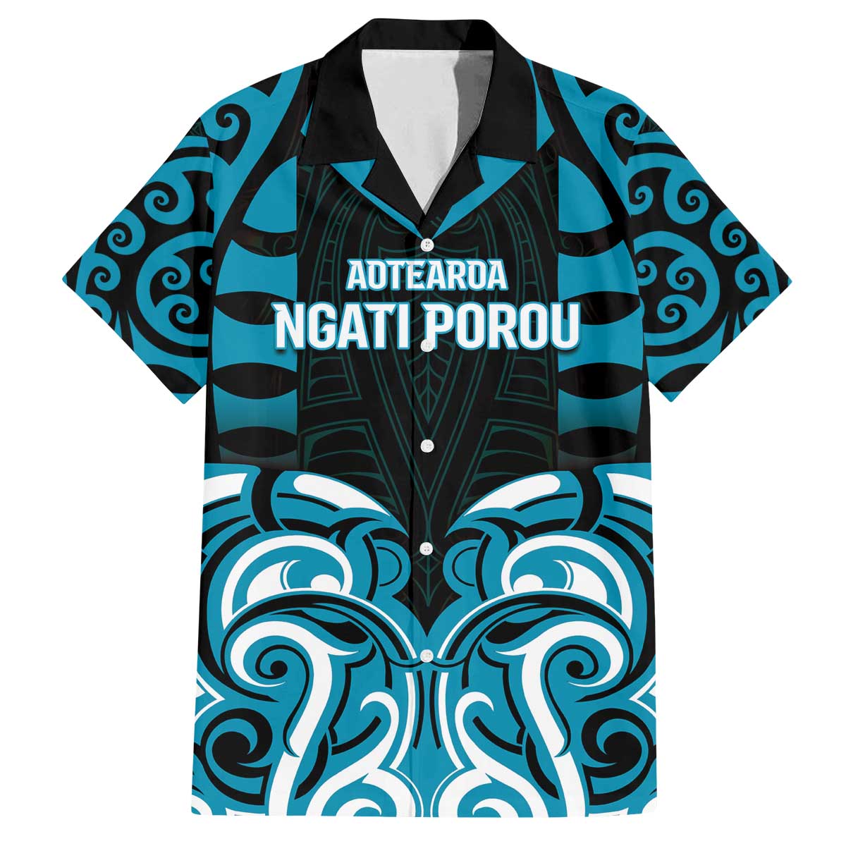 Custom Aotearoa Ngati Porou Family Matching Off The Shoulder Long Sleeve Dress and Hawaiian Shirt Maori Pattern New Zealand - Polynesian Pride