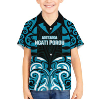 Custom Aotearoa Ngati Porou Family Matching Off Shoulder Maxi Dress and Hawaiian Shirt Maori Pattern New Zealand - Polynesian Pride